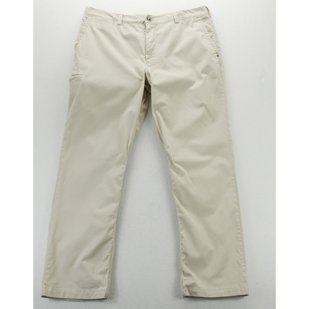 Duluth Trading Co Flex Ballroom Khakis Mens 40x34 (Fit 40x32) Tan Work Pants